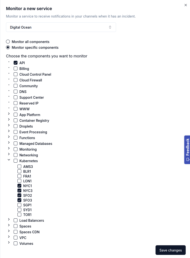 Monitor specific components