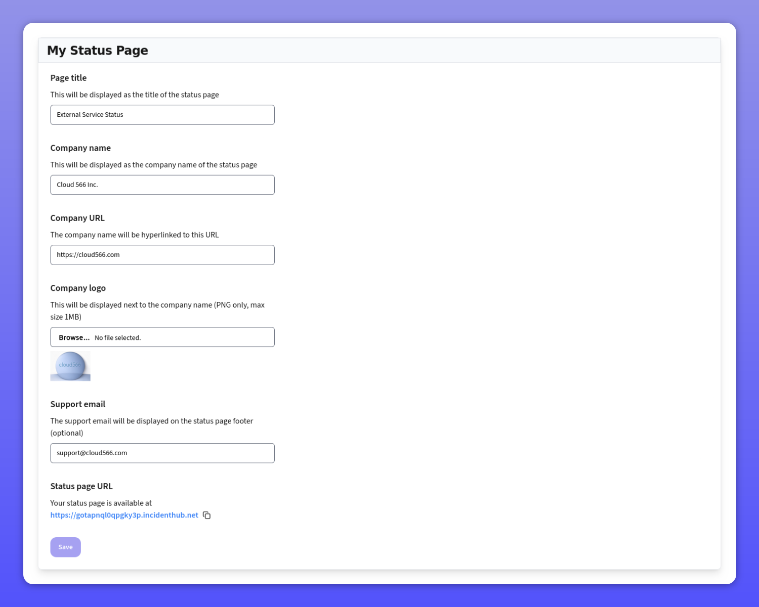 IncidentHub Public Status Pages