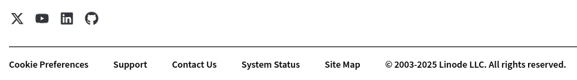 Example of Status Page Link in Footer